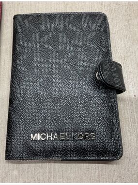 Michael Kors Black Pebbled Leather Passport Wallet
